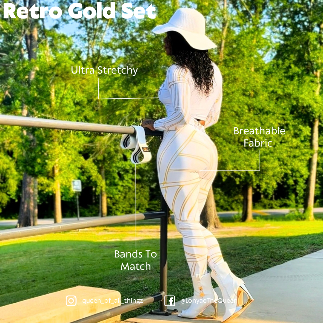 Retro Gold & White Crop